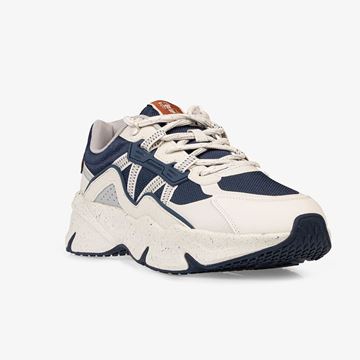 کفش روزمره مردانه برند QD با رنگ آبی و سفید، طراحی جدید سال 2025، سبک و مناسب استفاده روزمره و استایل کژوال