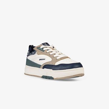 کفش روزمره مردانه QD مدل Ivory/Grey بژ و آبی  خرید کفش کژوال مردانه اورجینال QD  کتانی روزمره مردانه سبک و بادوام QD  کفش مردانه QD مناسب اسکیت و استفاده روزانه با زیره Rubber + EVA