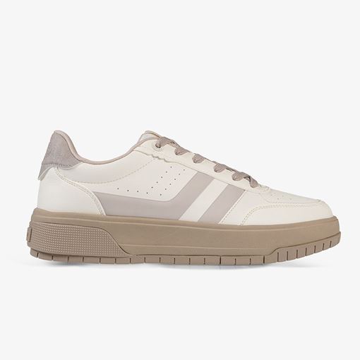 کفش روزمره مردانه QD کرم و خاکستری مدل QHL053244512E-2  خرید کفش ورزشی QD مردانه سبک و بادوام سایز 41 تا 45  کتانی مردانه مینیمال کرم و خاکستری QD  کفش روزمره اورجینال مردانه QD